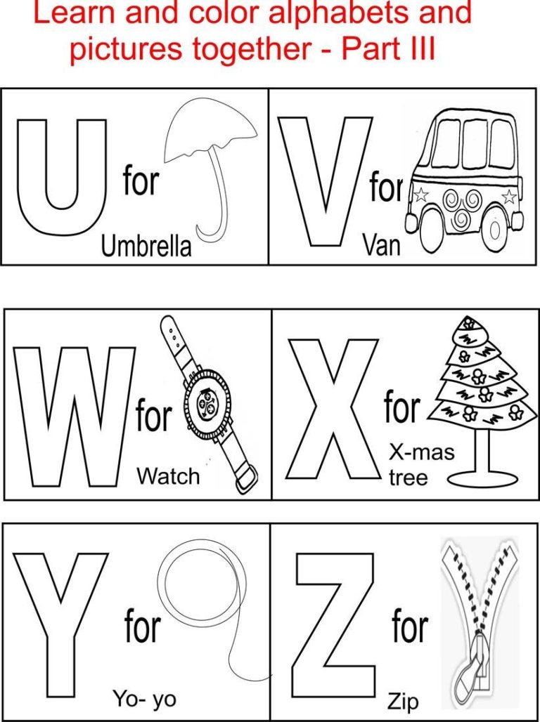 Alphabet Coloring Worksheets For Toddlers