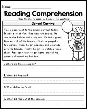 English Comprehension For Class 3 Pdf