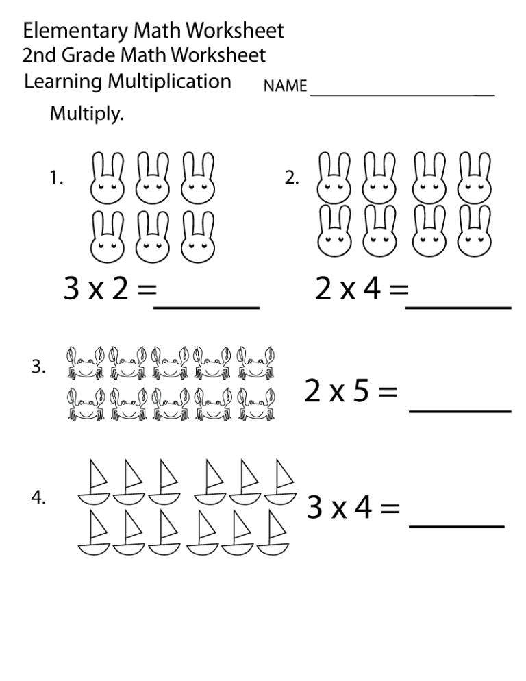2nd Grade Math Facts Practice Worksheets