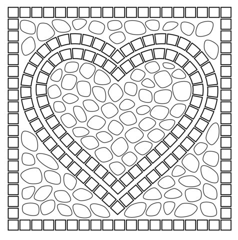 Simple Mosaic Coloring Pages