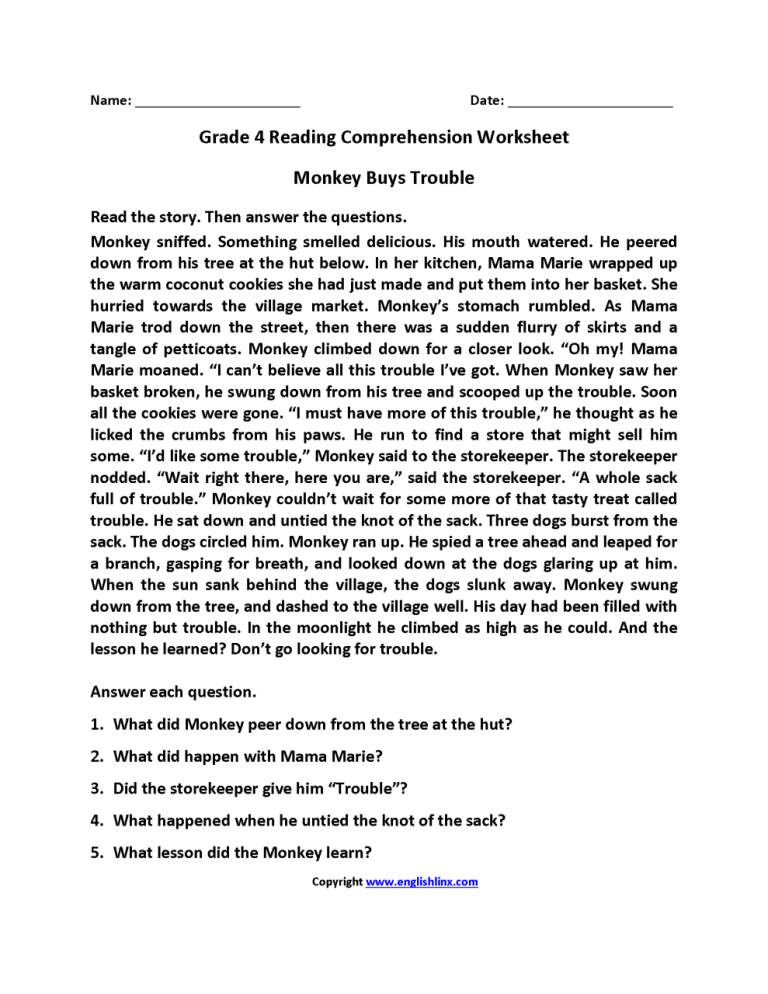 4th Grade Fourth Grade Inference Worksheets
