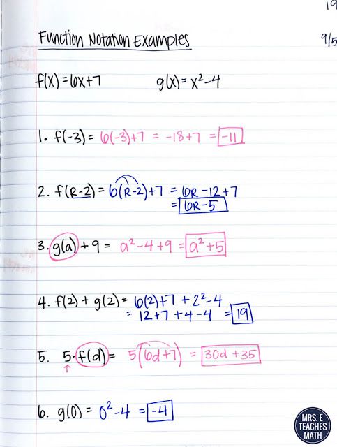 Function Machines And Function Notation Worksheet Answers