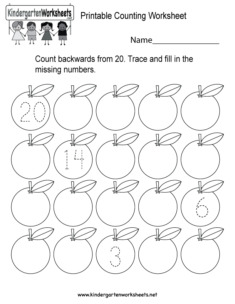 Kindergarten Backward Counting 50 1 Worksheets