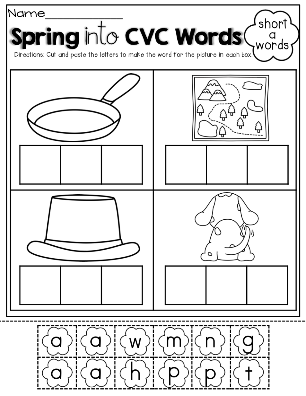 Cvc Words Worksheets For Kindergarten Pdf Free