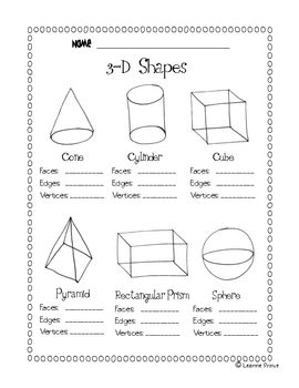 Printable 2nd Grade 3d Shapes Worksheets For Grade 2