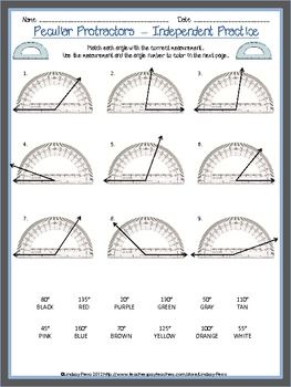 Measuring Angles With A Protractor Worksheet Pdf