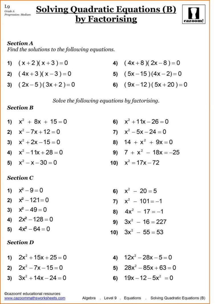 Printable Year 7 Maths Worksheets Pdf