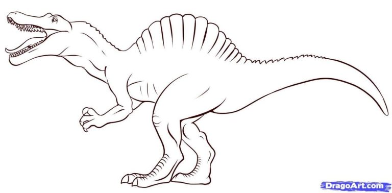 Realistic Spinosaurus Coloring Page