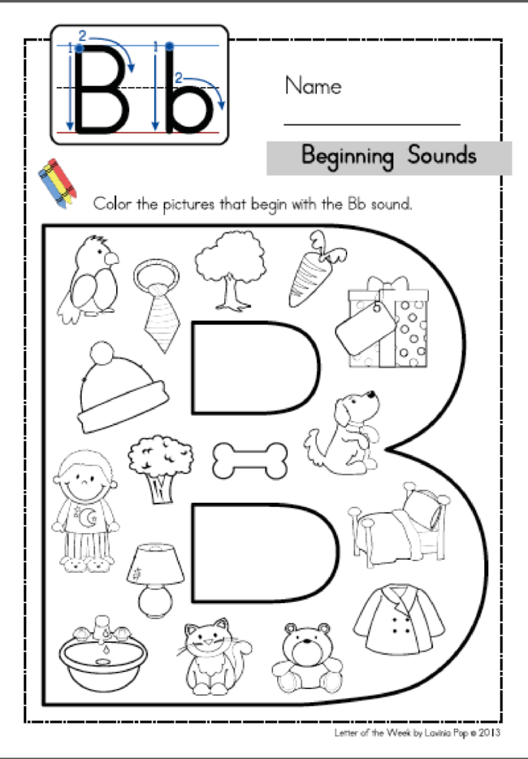 Daycare Letter B Worksheets For Toddlers