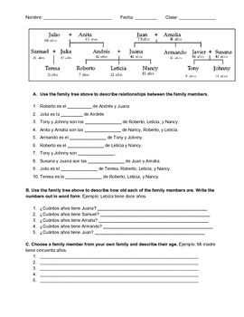 Spanish Family Tree Worksheet Pdf