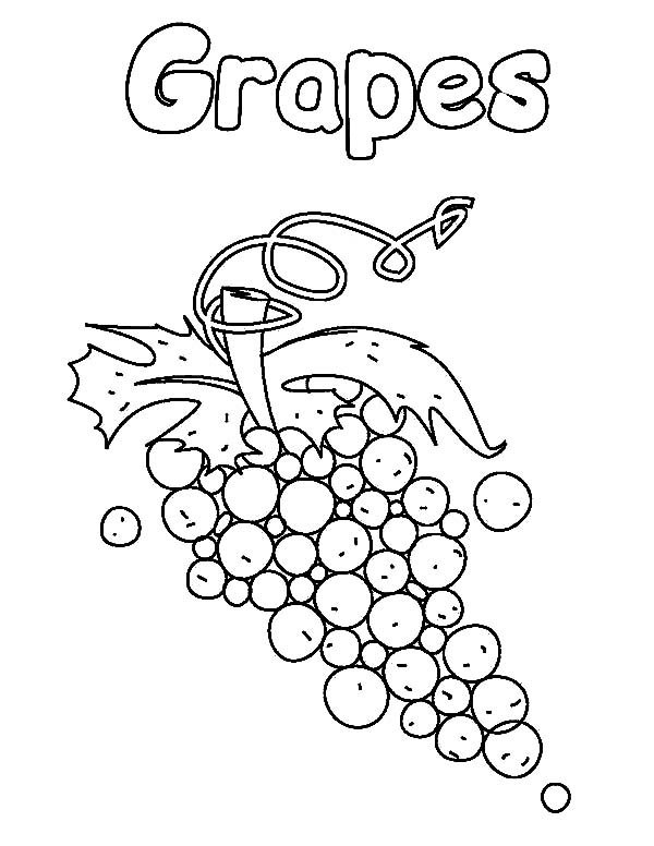 G For Grapes Coloring Page