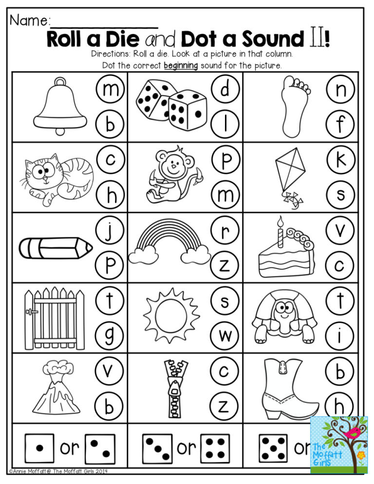 Preschool Kindergarten Preschool Beginning Sounds Worksheets