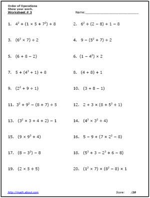 6th Grade Basic Exponents Worksheets Pdf