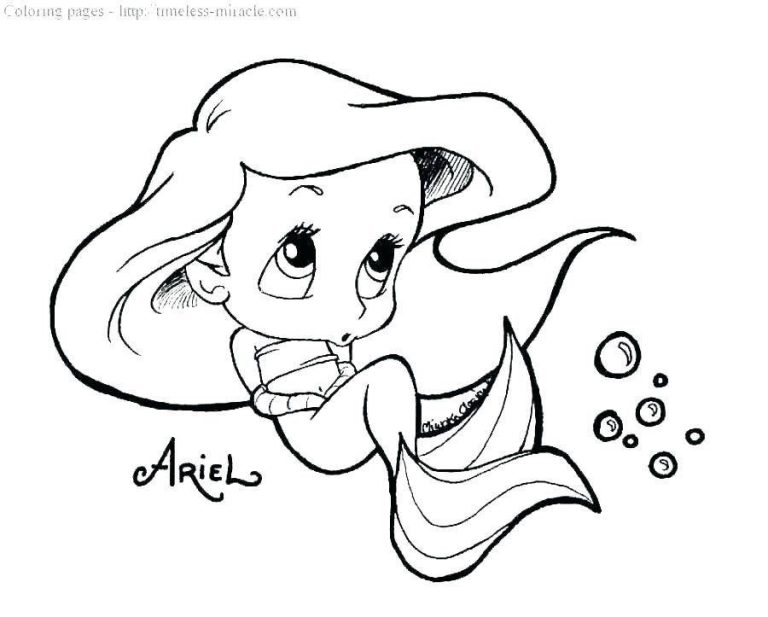Cute Mermaid Coloring Pages Easy
