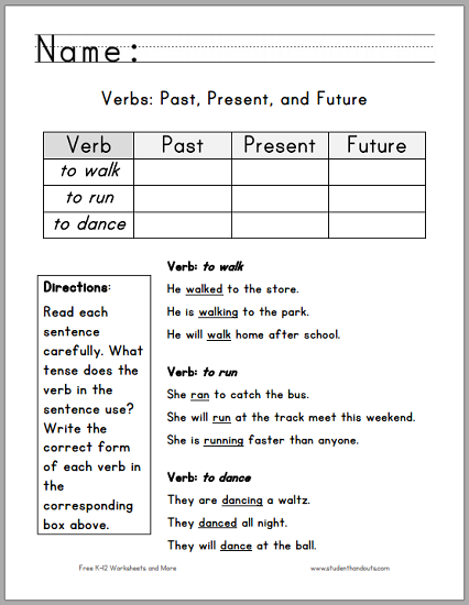 Verbs Worksheet For Grade 1 Pdf