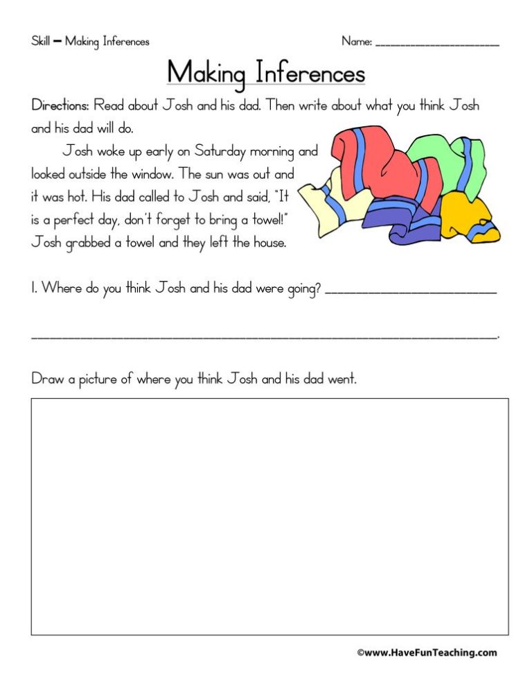 Printable Inference Worksheets 6th Grade