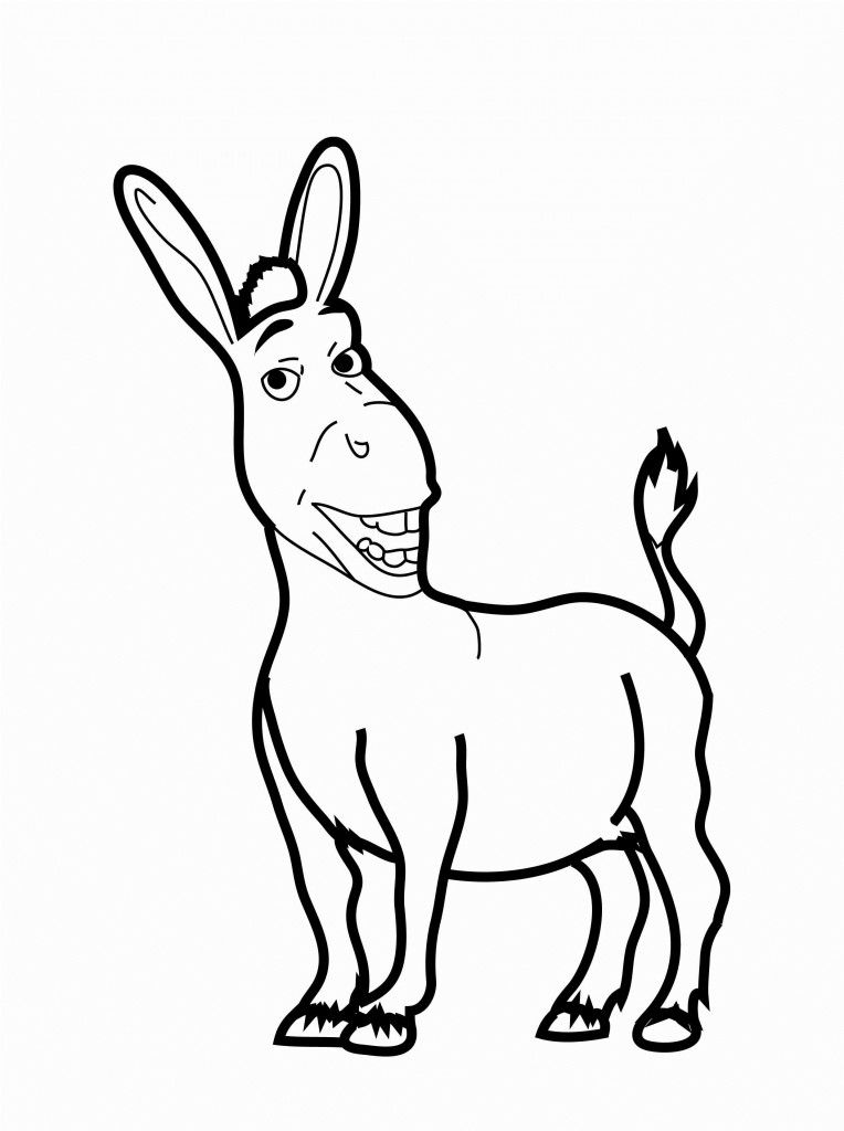 Simple Donkey Coloring Page