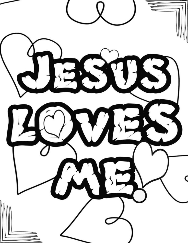 Children Jesus Loves Me Coloring Page