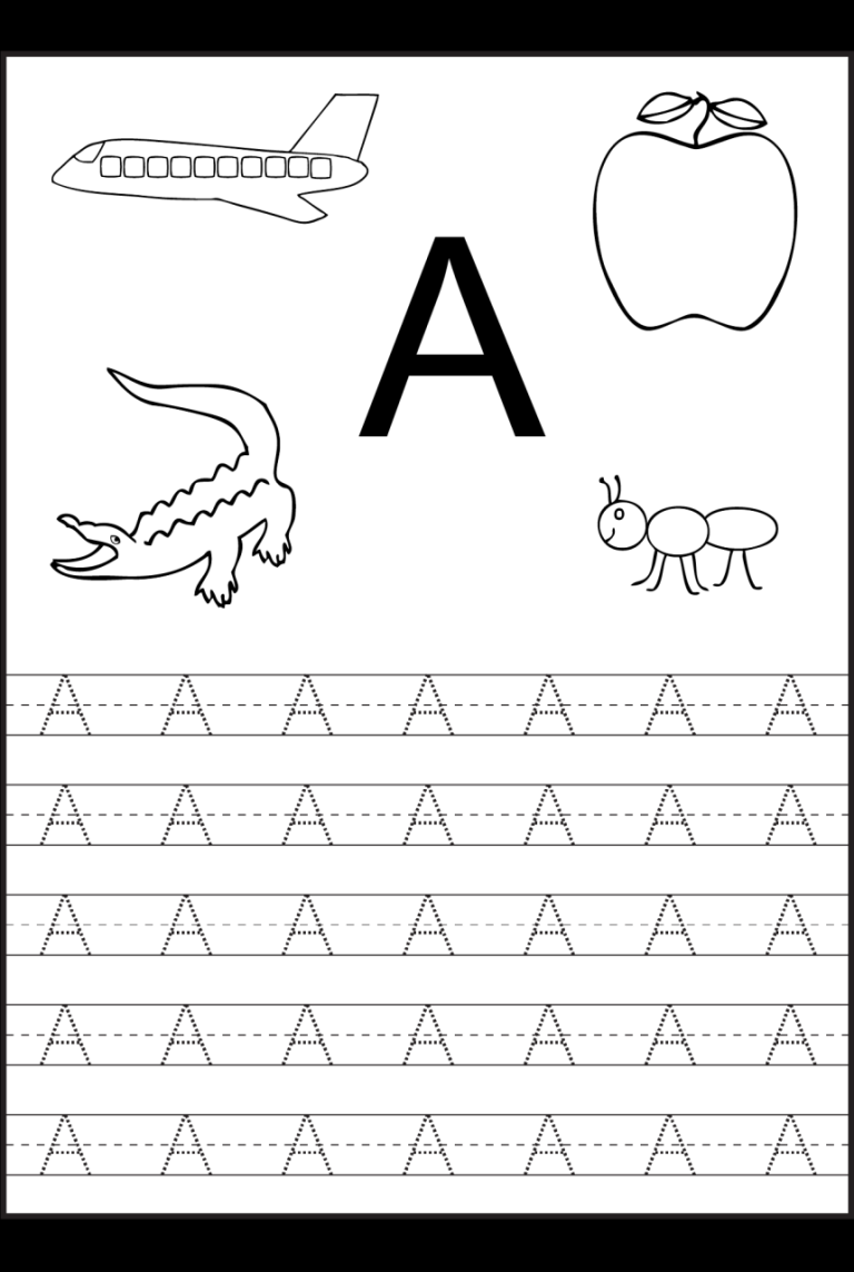 Free Printable Tracing Kindergarten Alphabet Worksheets