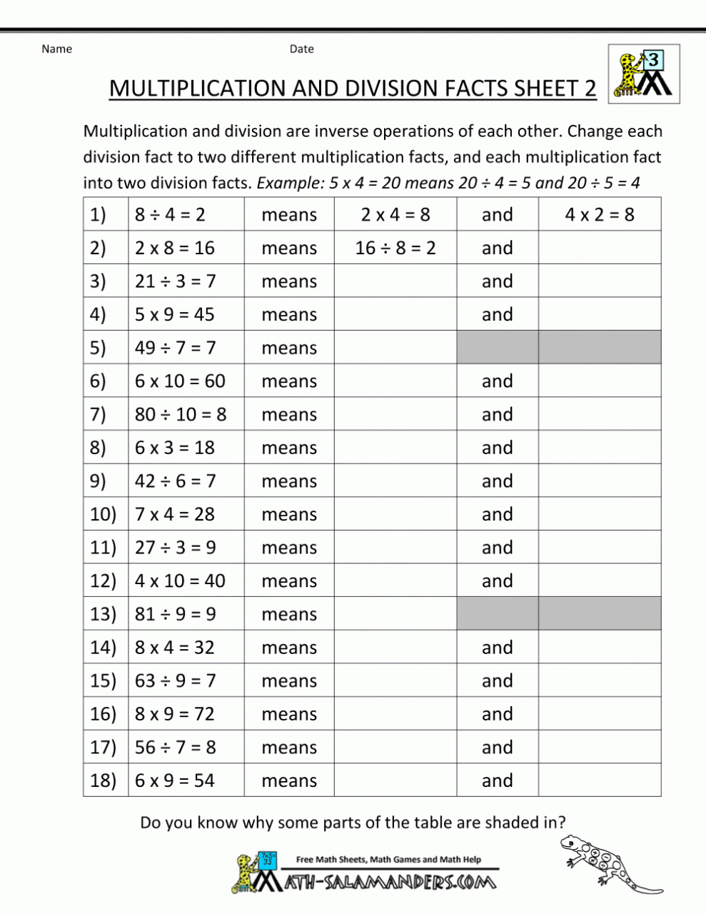 7th Grade Multiplication And Division Worksheets
