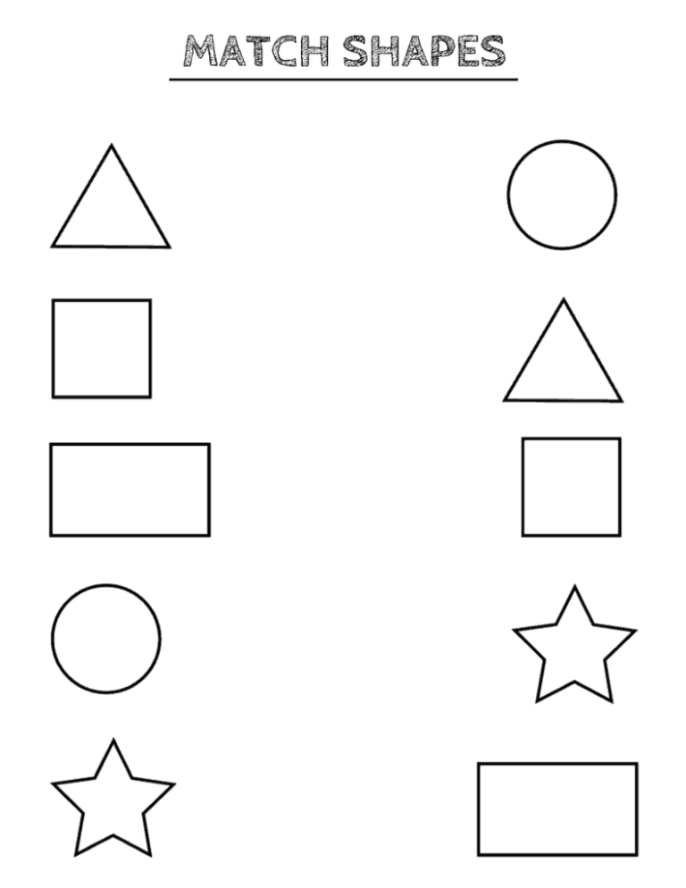 Kindergarten Free Printable Shapes Worksheets