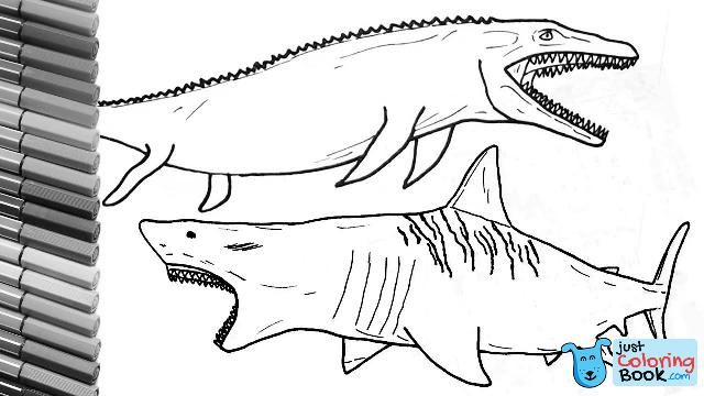 Real Megalodon Coloring Page