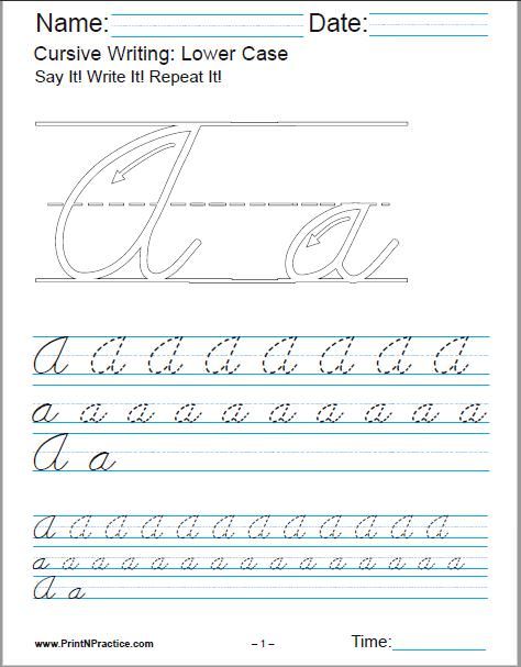 4th Grade Free Printable Cursive Handwriting Worksheets