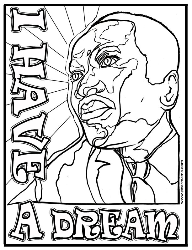 Martin Luther King Jr Coloring Page I Have A Dream