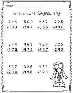3 Digit Addition With Regrouping Worksheets