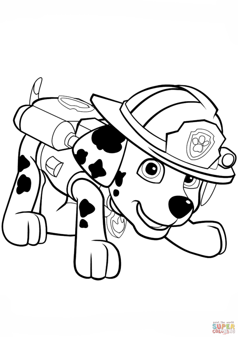 Fire Truck Marshall Paw Patrol Coloring Page