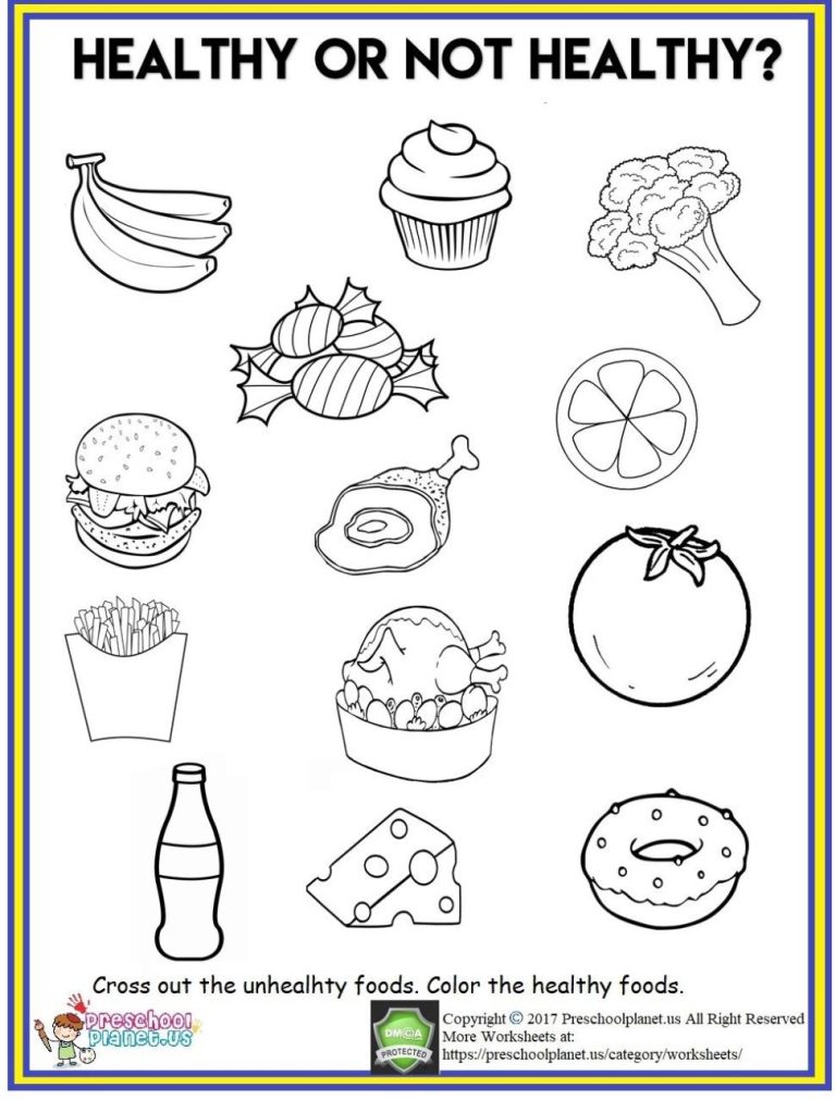 Healthy Food Worksheets For Kids
