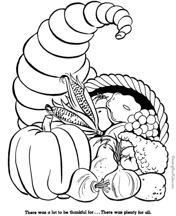 Thanksgiving Cornucopia Coloring Pages