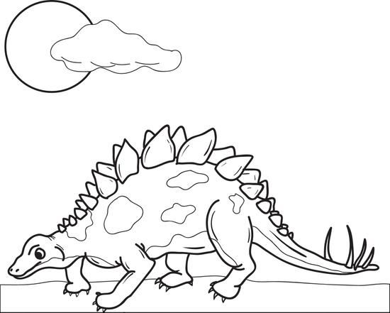 Baby Stegosaurus Coloring Page