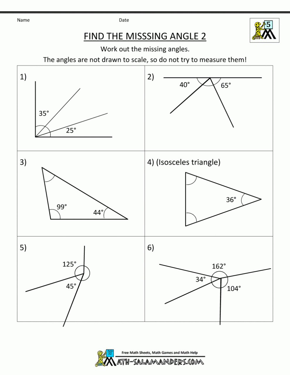 7th Grade Measuring Angles Worksheet