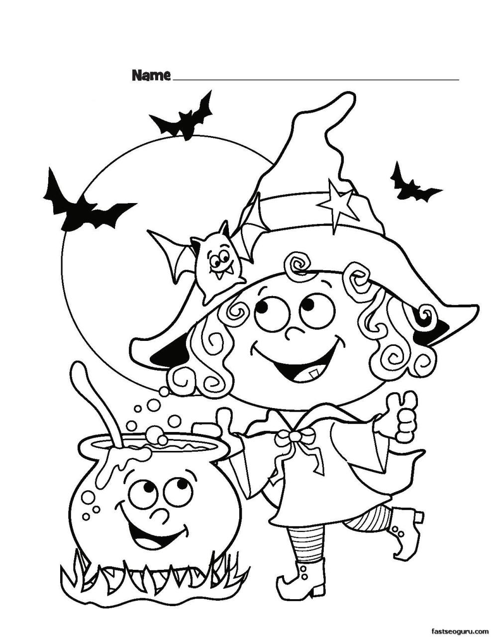 Halloween Coloring For Kindergarten