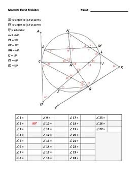 10th Grade Inscribed Angles Worksheet