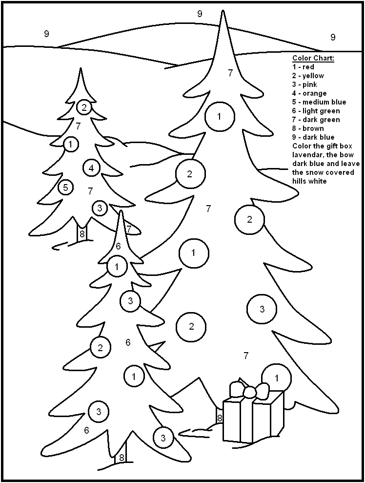 Easy Christmas Coloring Pages By Number