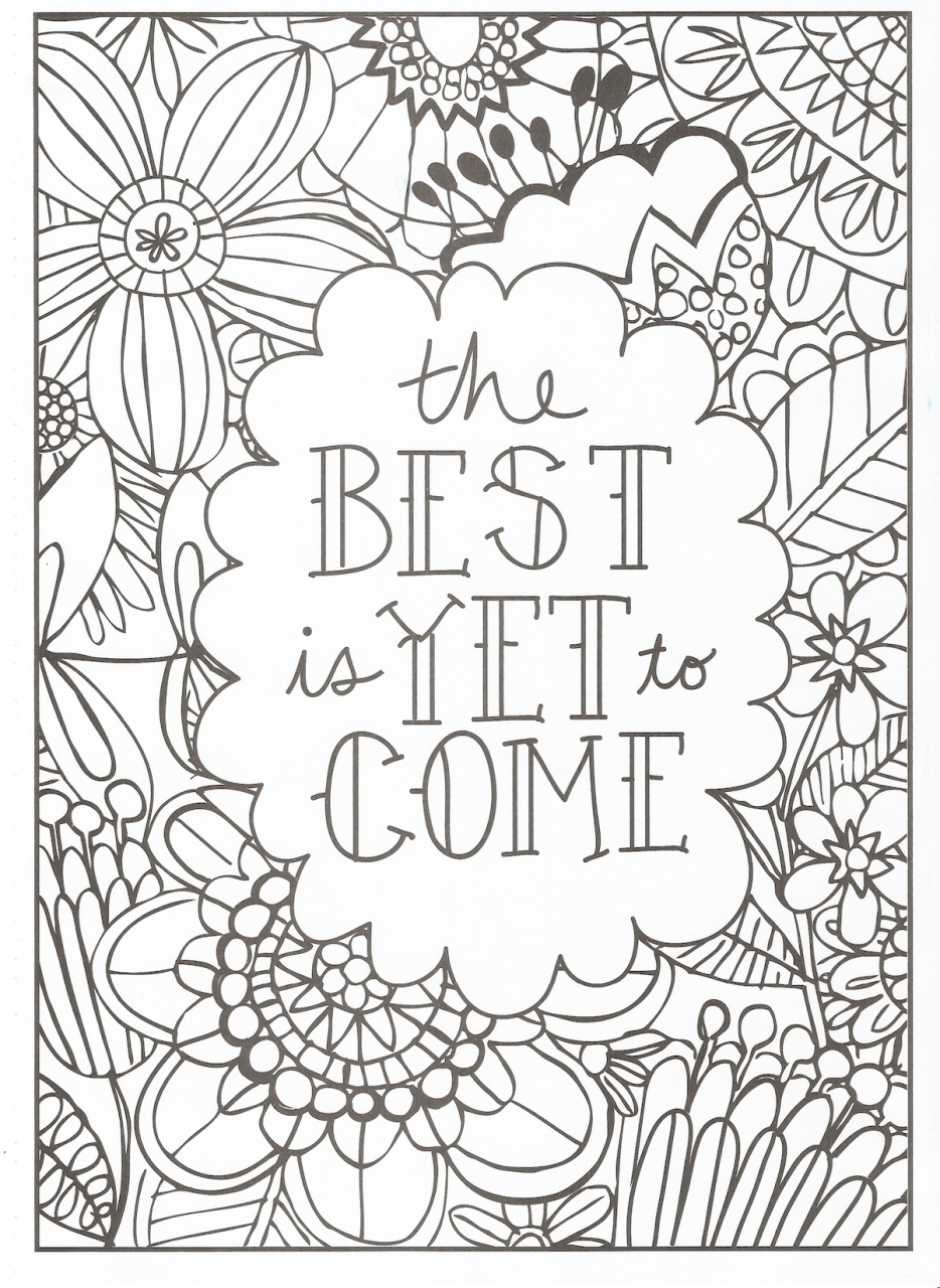Cute Inspirational Quotes Coloring Pages