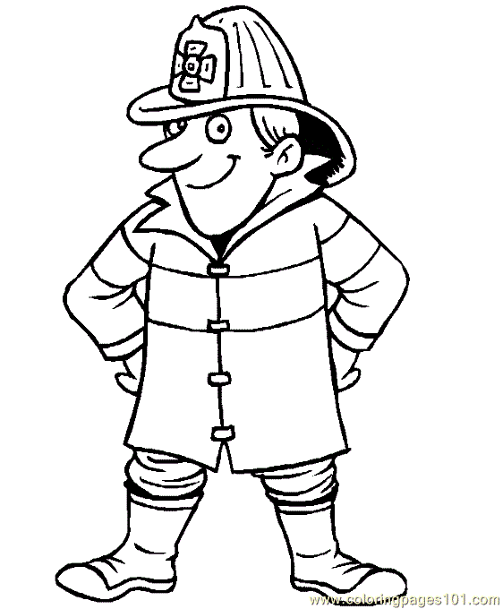 Fireman Coloring Pages For Kids