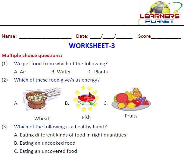 Food From Plants Worksheets For Grade 1