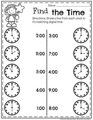 Clock Time Worksheets Grade 1