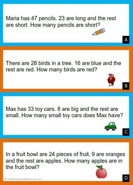 Math Worksheets For Grade 2 Addition And Subtraction Word Problems