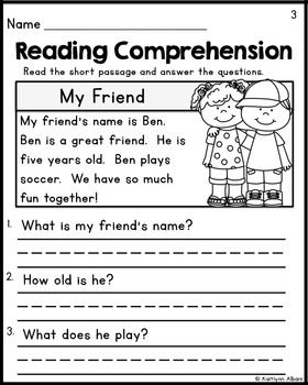Comprehension Passage For Class 1 In English