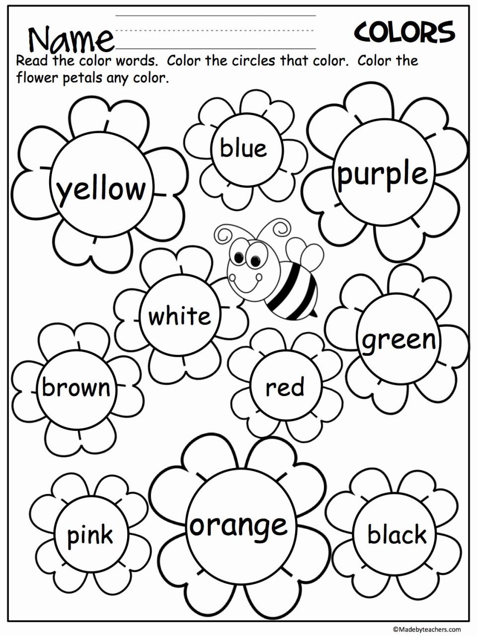 Coloring Sheets For Kindergarten Pdf