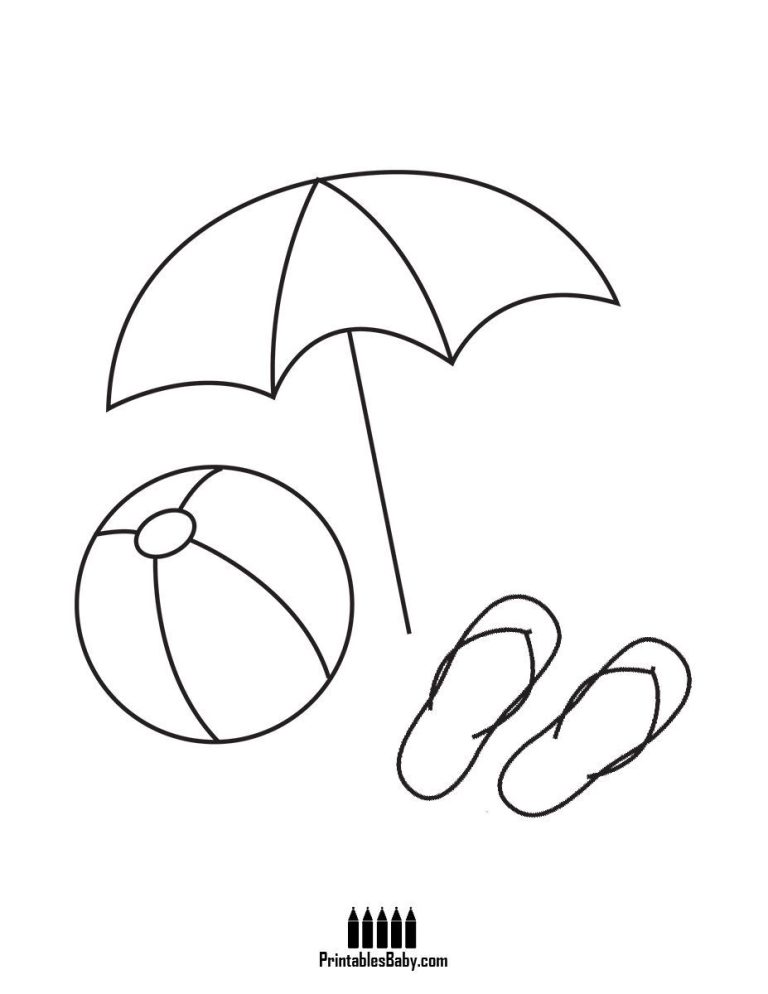 Summer Beach Ball Coloring Page