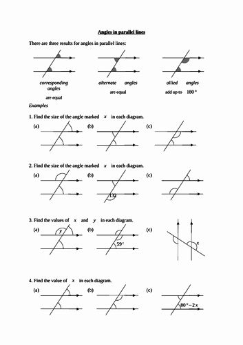 Lines And Angles Worksheet Geometry