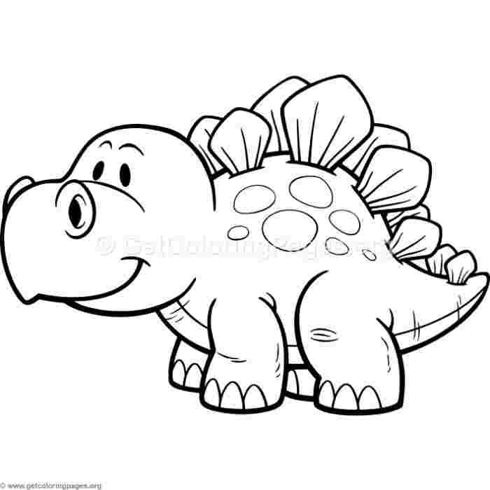 Cute Dinosaur Coloring Pages Simple Easy T Rex Drawing