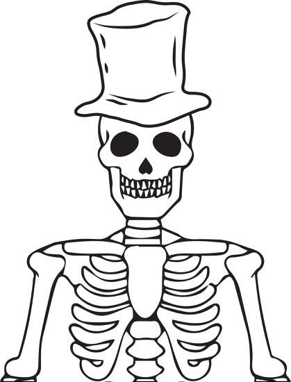 Kids Halloween Coloring Pages Skeleton
