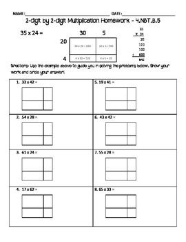 2 Digit By 2 Digit Multiplication Worksheets With Grids Pdf