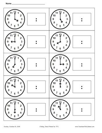 1st Grade Clock Worksheets Pdf
